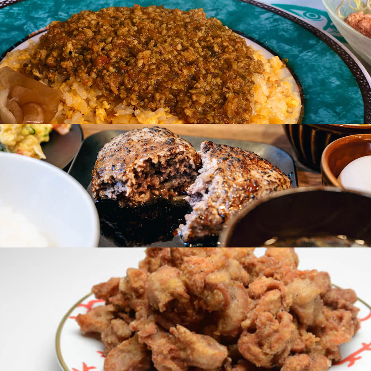 B賞米子のグルメ満腹セット５名様さんぽう（ドライカレー２食）銀の米（とっとり牛のハンバーグ６個）大山どり（唐揚げ用モモ肉２kg）